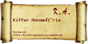 Kiffer Annamária névjegykártya
