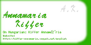 annamaria kiffer business card